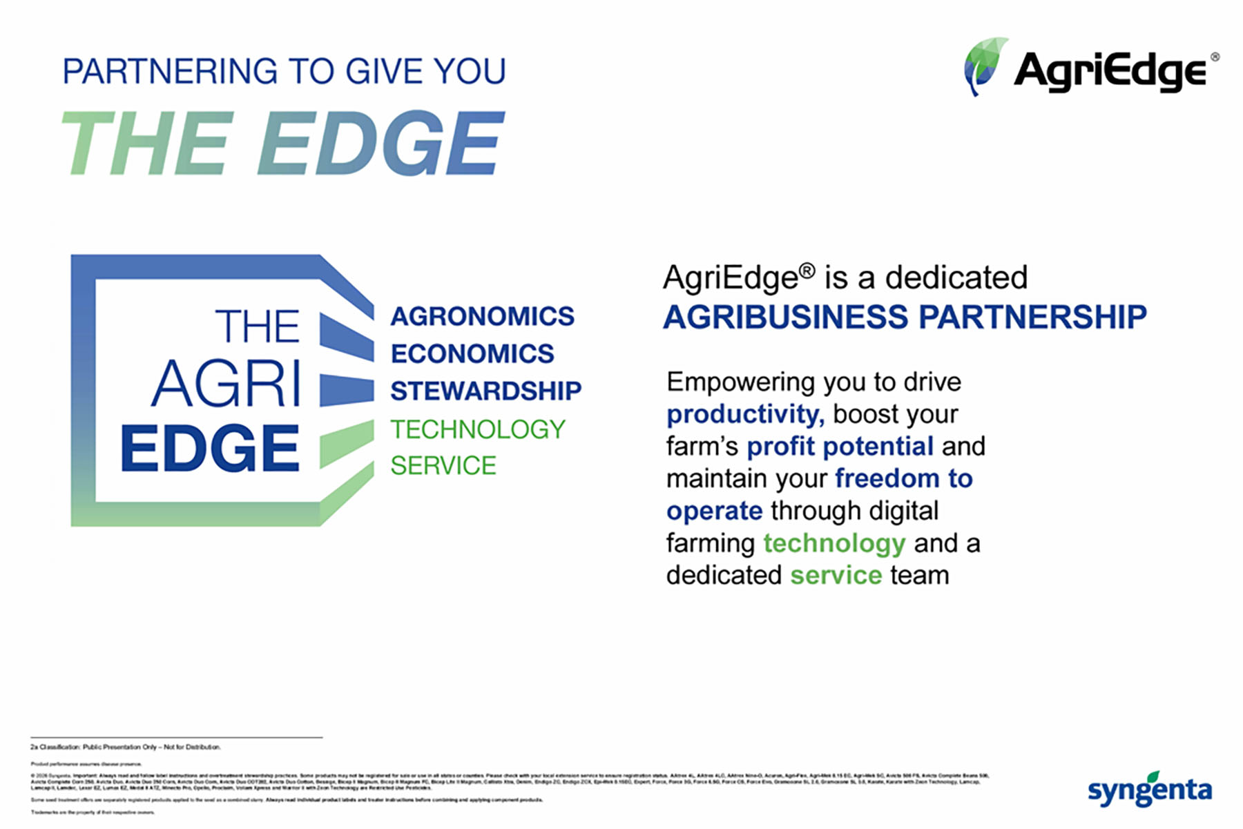 CP Storyboard - AgriEdge - Partnering To Give You The Edge